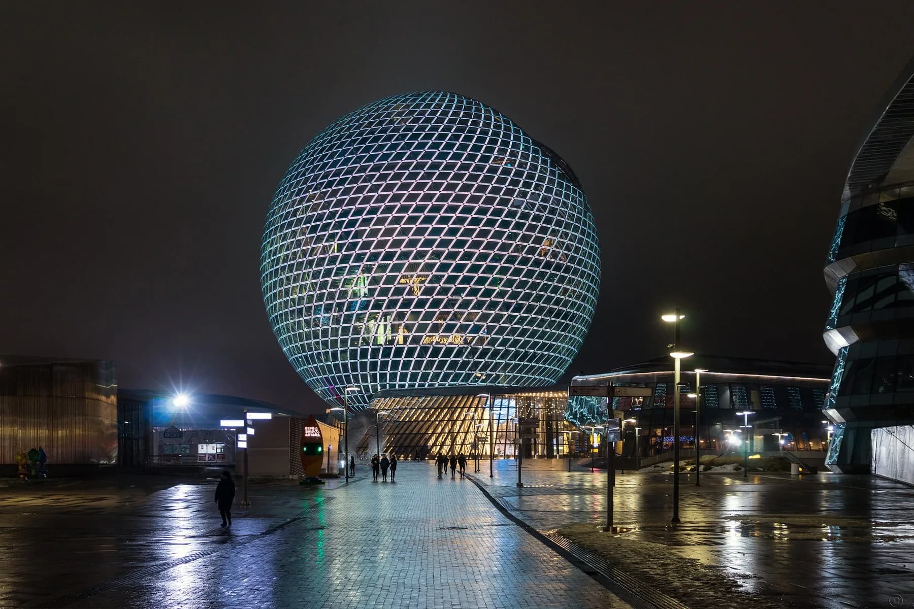 Spherical LED media façade in Kazakhstan