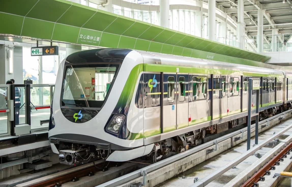 Taichung MRT train at a station platform